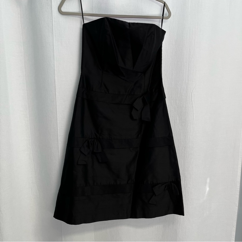 CK Bradley Women’s Black 100% Silk‎ Bow Detail Strapless Midi Dress classic 4